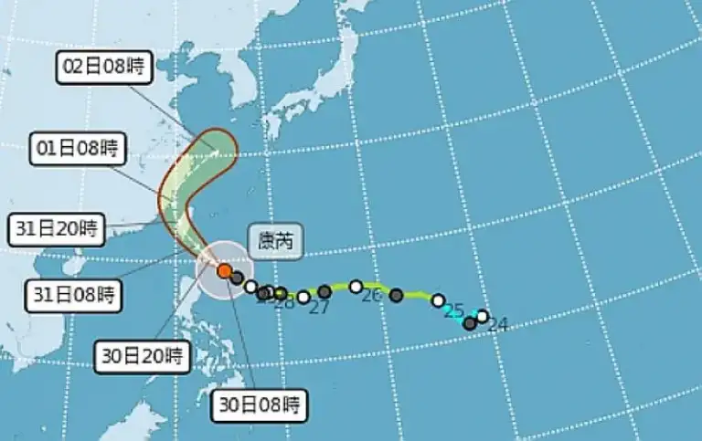 颱風康芮持續增強～宜蘭縣部分地區停班停課