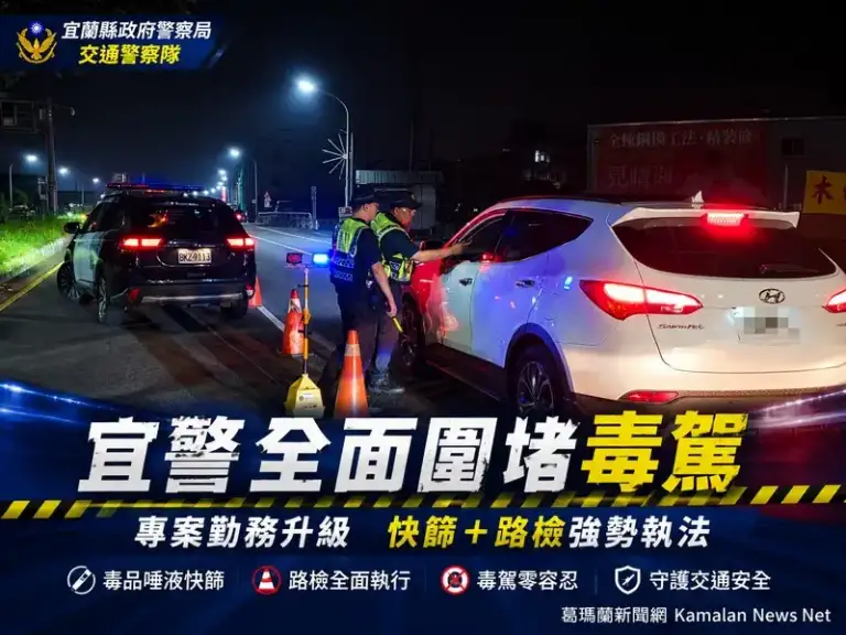 宜警向毒駕宣戰～結合快篩強化執法防堵危險上路