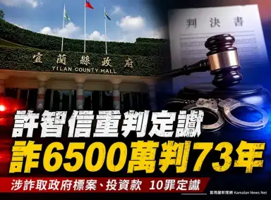 打林姿妙團隊名號詐財6500萬～前縣府專員許智信10罪判刑73年2月定讞