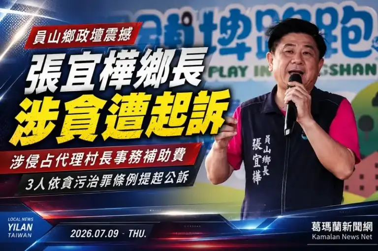 涉侵占代理村長事務費～員山鄉長張宜樺遭起訴續押禁見