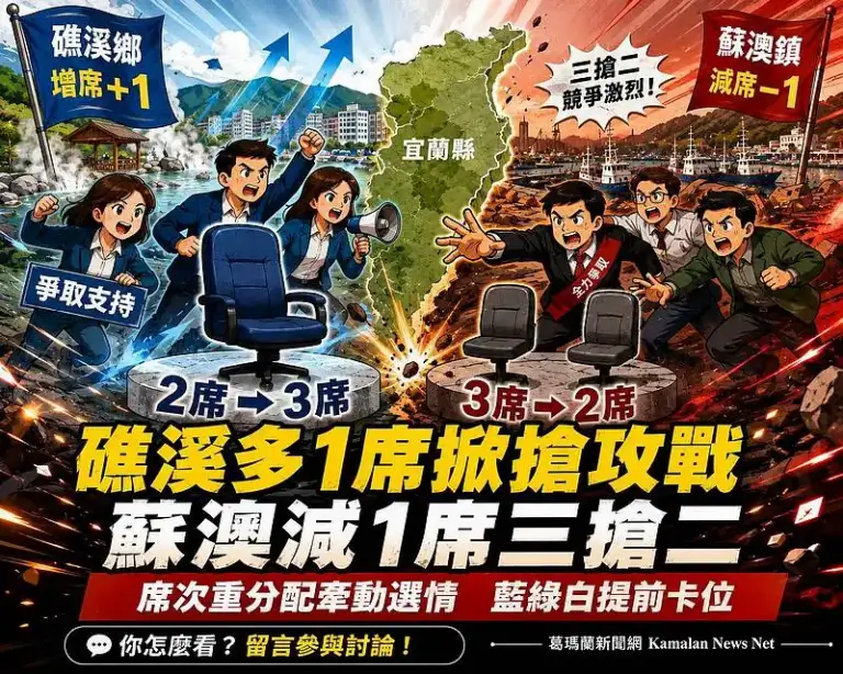 席次重分配牽動選情～礁溪增1席掀參選熱潮；蘇澳減1席三強搶二選戰白熱化